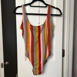 Madewell Second Wave Tank One-Piece Swimsuit in Rainbow Stripe